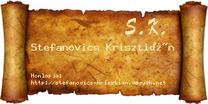 Stefanovics Krisztián névjegykártya