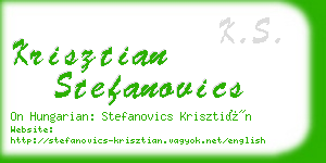 krisztian stefanovics business card